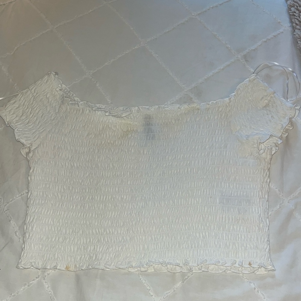 White off the shoulder shirt